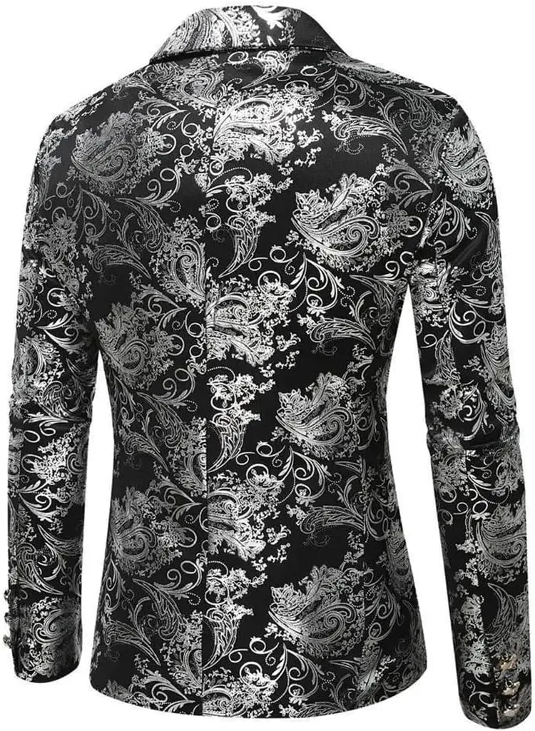 Men’S Slim Fit Lapel Collar Single Button Suit Jacket Formal Dress Performance Cotton Blazer