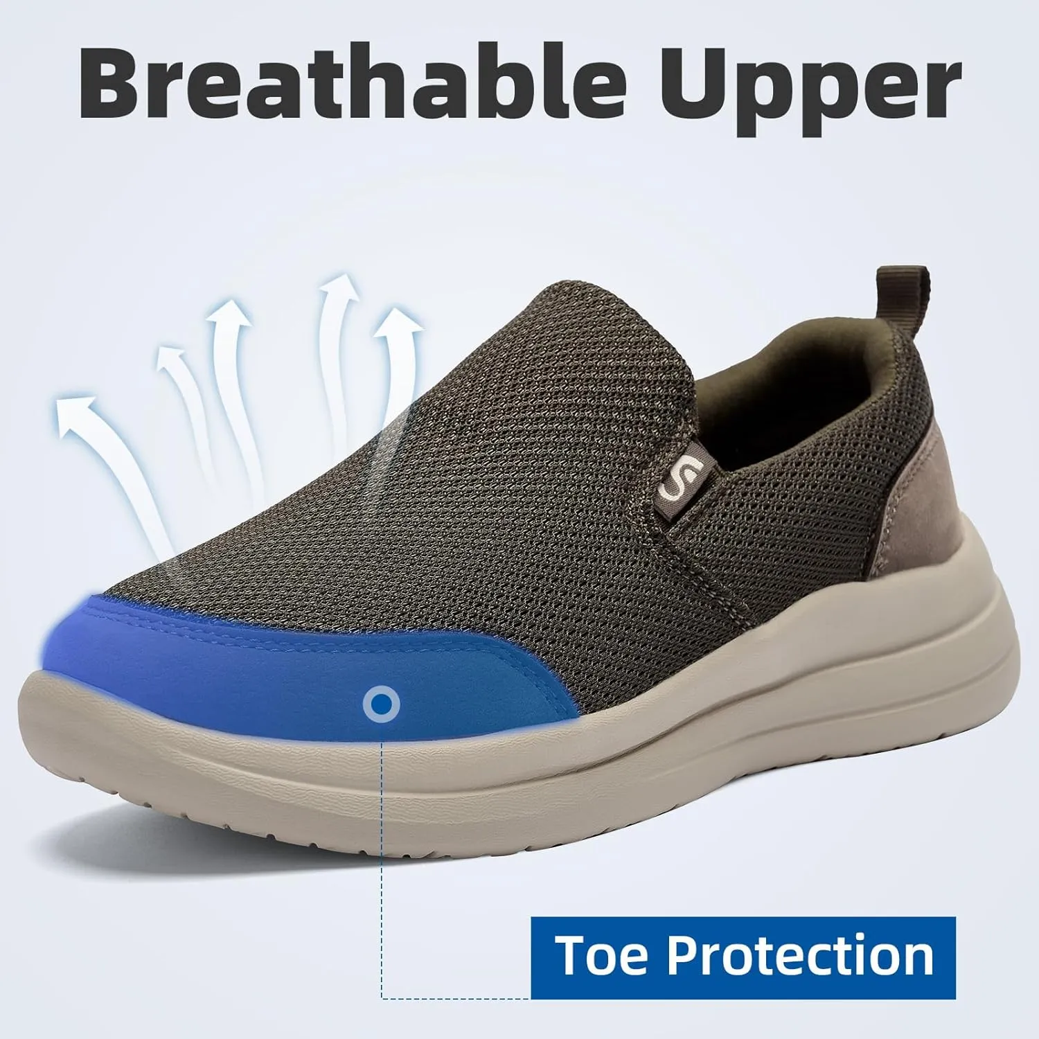 Men's Slip on Sneakers Walking Shoes X Wide Width Comfortable Casual Sneakers Lightweight Work Driving Loafers