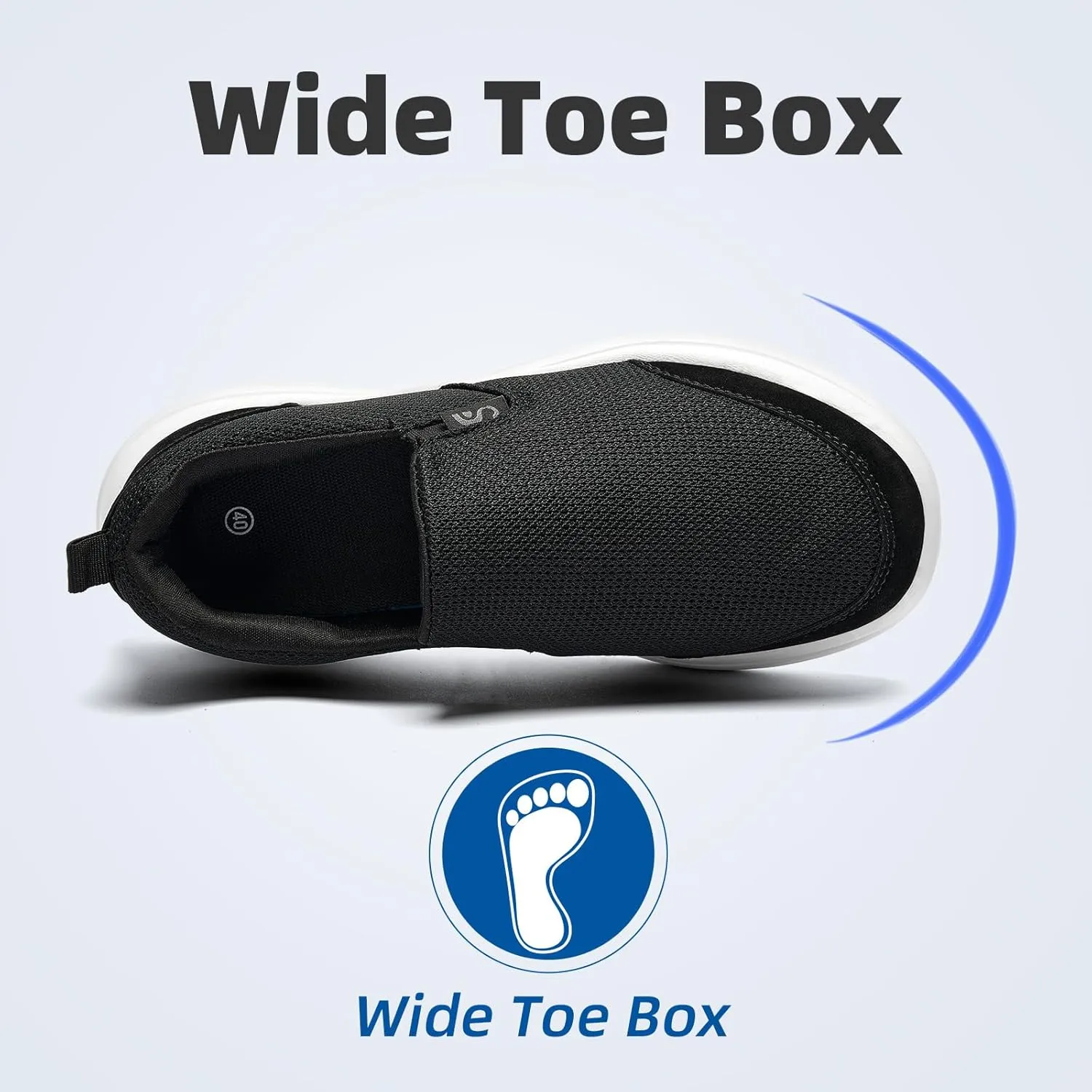 Men's Slip on Sneakers Walking Shoes X Wide Width Comfortable Casual Sneakers Lightweight Work Driving Loafers
