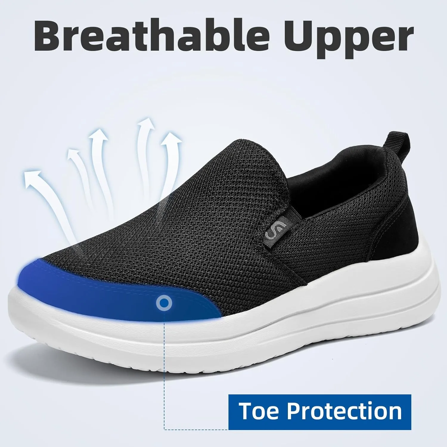 Men's Slip on Sneakers Walking Shoes X Wide Width Comfortable Casual Sneakers Lightweight Work Driving Loafers