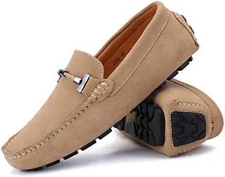 Men's Suede Leather Penny Loafers, Slip-on Driving Moccasins, Casual Flat Shoes, 10 Colors Options,Plus Big Sizes