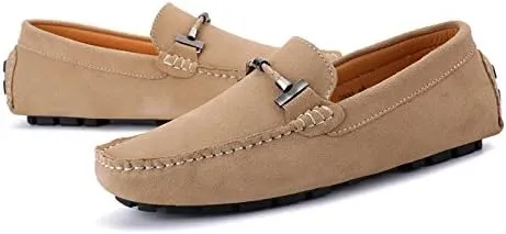 Men's Suede Leather Penny Loafers, Slip-on Driving Moccasins, Casual Flat Shoes, 10 Colors Options,Plus Big Sizes