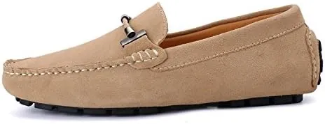Men's Suede Leather Penny Loafers, Slip-on Driving Moccasins, Casual Flat Shoes, 10 Colors Options,Plus Big Sizes