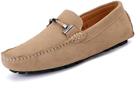Men's Suede Leather Penny Loafers, Slip-on Driving Moccasins, Casual Flat Shoes, 10 Colors Options,Plus Big Sizes
