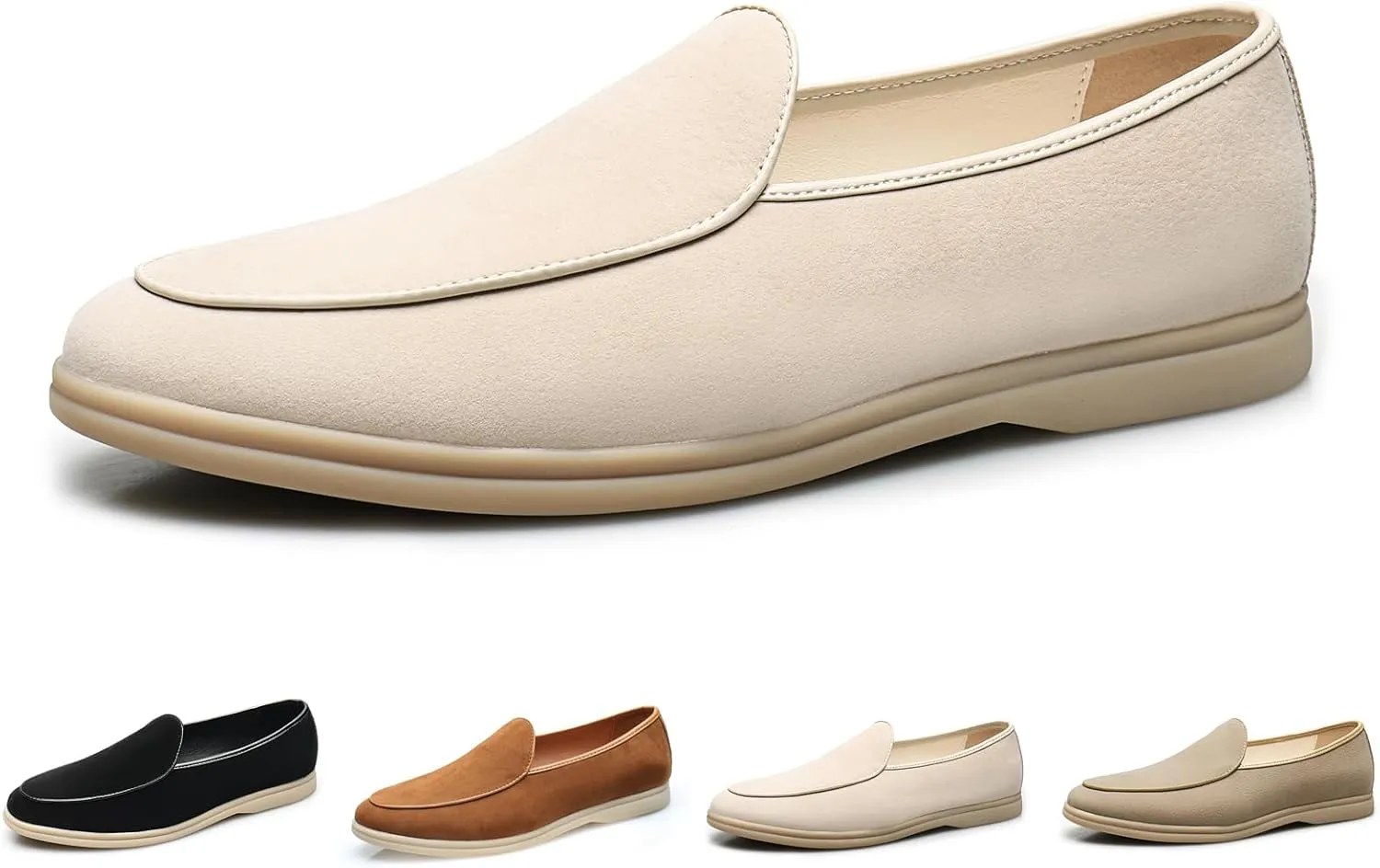 Men's Suede Leather Slip On Penny Loafers Fashion Casual Smoking Driving Moccasins Dress Shoes British Retro Tuxedo Formal Shoes for Prom Wedding Business