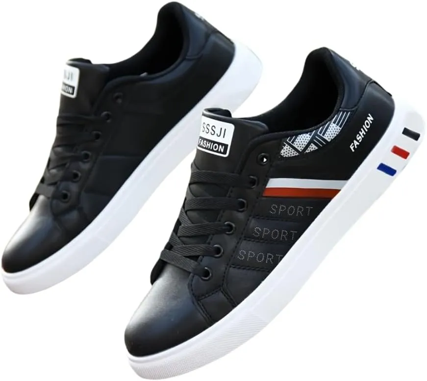 Men's Trendy Street Style Low Top Skateboard Shoes, Comfy Non Slip Lace Up Durable Sneakers for Men's Outdoor Activities