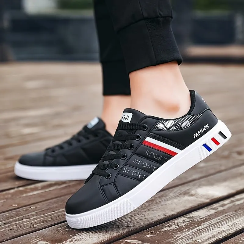 Men's Trendy Street Style Low Top Skateboard Shoes, Comfy Non Slip Lace Up Durable Sneakers for Men's Outdoor Activities
