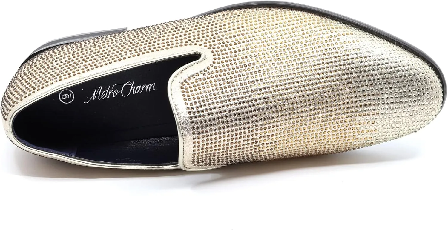Men's Vintage Rhinestone Designer Classic Smoking Dress Tuxedo Loafers Slip On Shoes SM-29