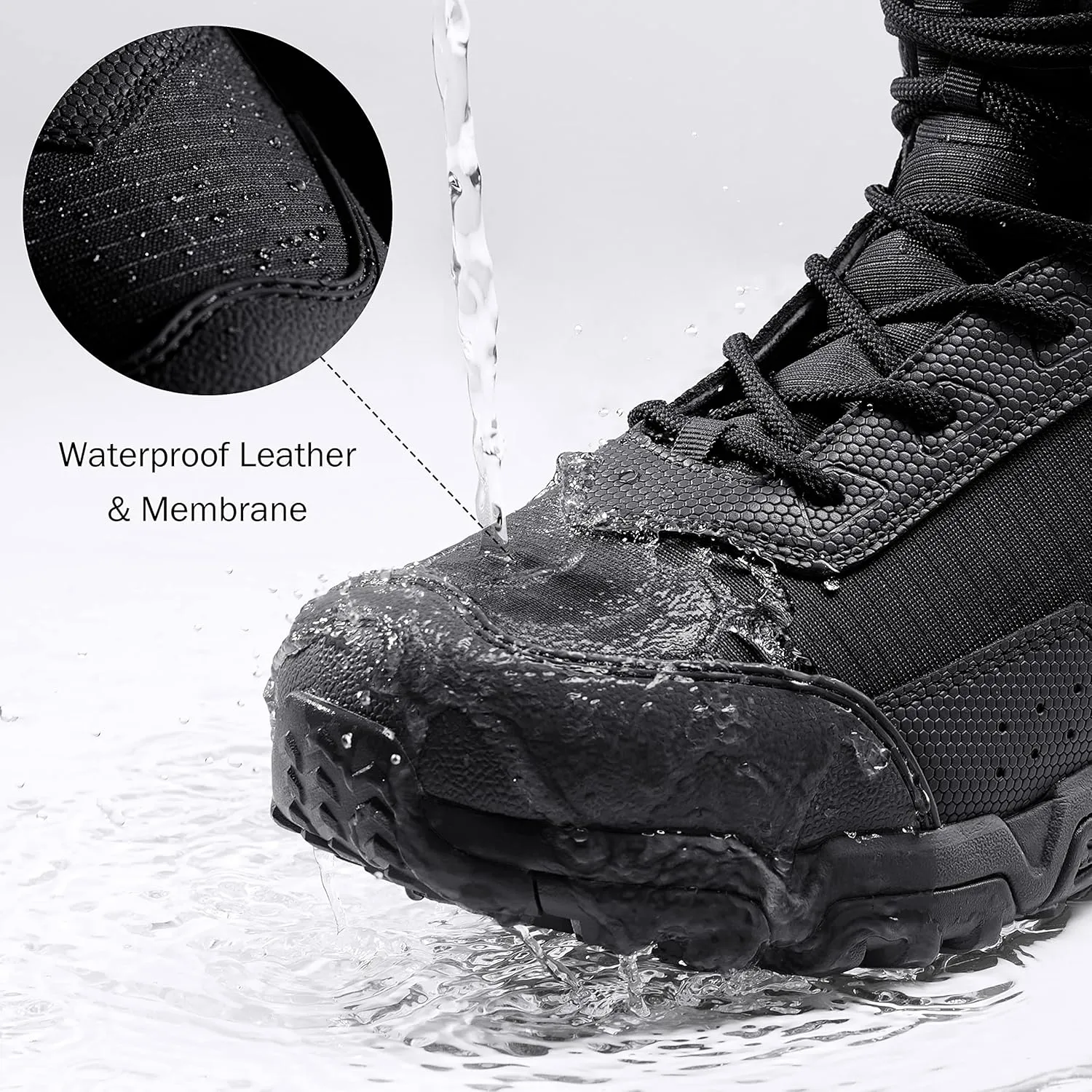 Men's Water-Resistant Work Boots Lightweight Tactical Boots Non-Slip Hiking Boots for Men