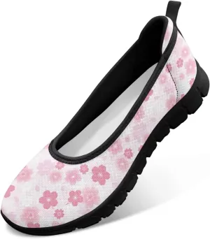 Mesh Loafers for Women, Comfort Non Slip Slip On Sneakers Classic Lightweight Ladies Walking Shoes Black Sole