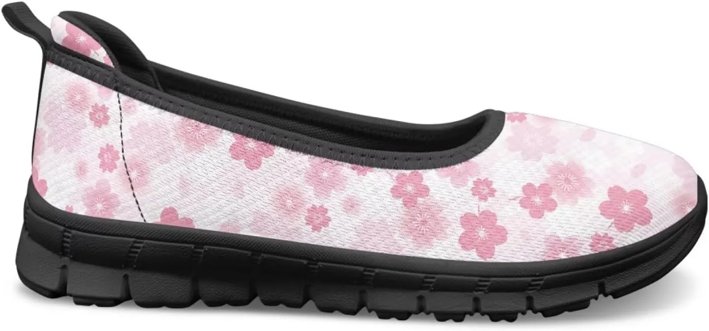 Mesh Loafers for Women, Comfort Non Slip Slip On Sneakers Classic Lightweight Ladies Walking Shoes Black Sole