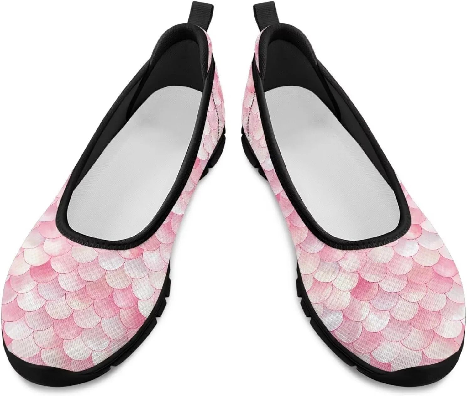 Mesh Loafers for Women, Comfort Non Slip Slip On Sneakers Classic Lightweight Ladies Walking Shoes Black Sole