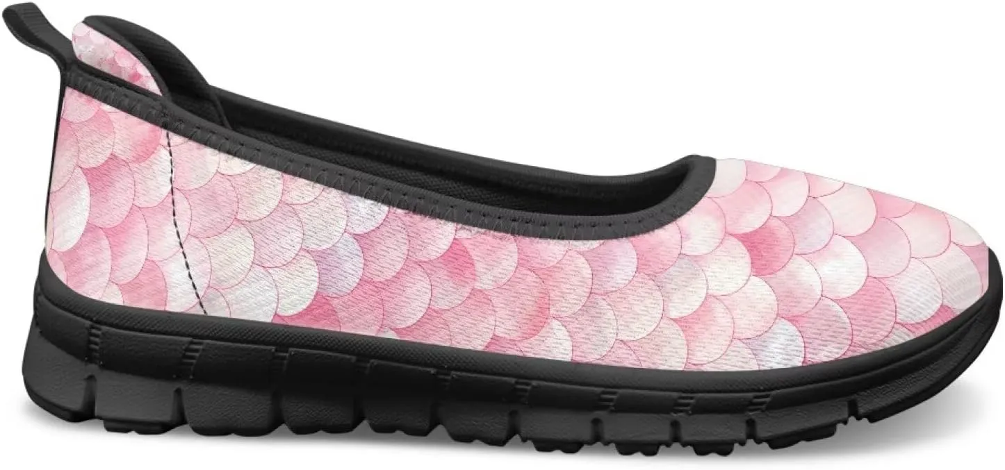 Mesh Loafers for Women, Comfort Non Slip Slip On Sneakers Classic Lightweight Ladies Walking Shoes Black Sole