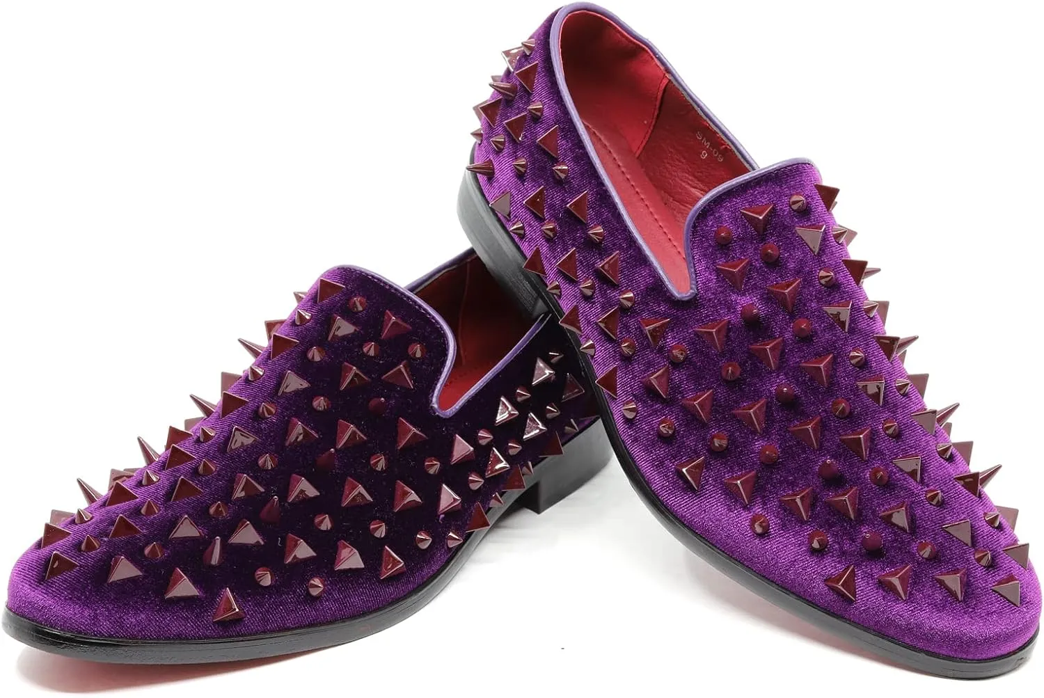 Metrocharm Men's Velvet Fashion Smoking Spike Slipper Dress Tuxedo Loafer Slip On Shoe SM-09