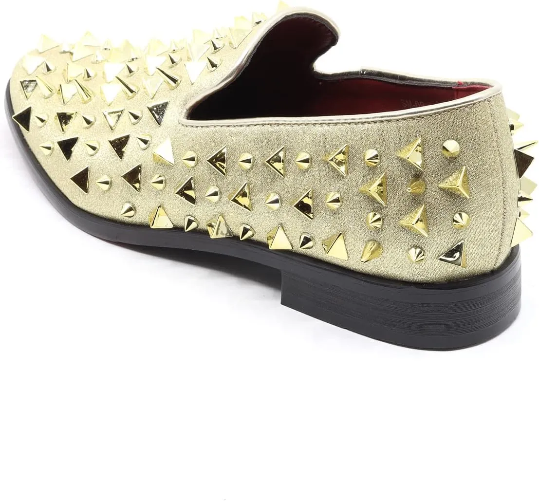 Metrocharm Men's Velvet Fashion Smoking Spike Slipper Dress Tuxedo Loafer Slip On Shoe SM-09