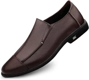 Minishion Mens Dress Slip on Shoes Faux Leather Office Casual Loafers