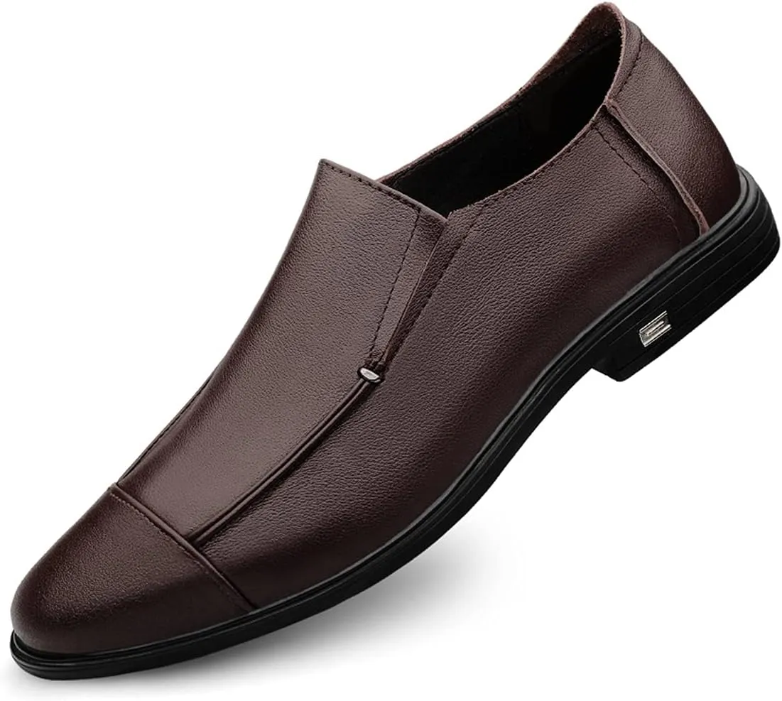 Minishion Mens Dress Slip on Shoes Faux Leather Office Casual Loafers