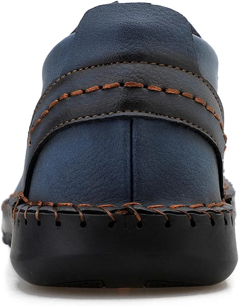 Minishion Mens Loafers Outdoor Zip Retro Work Shoes 8812#