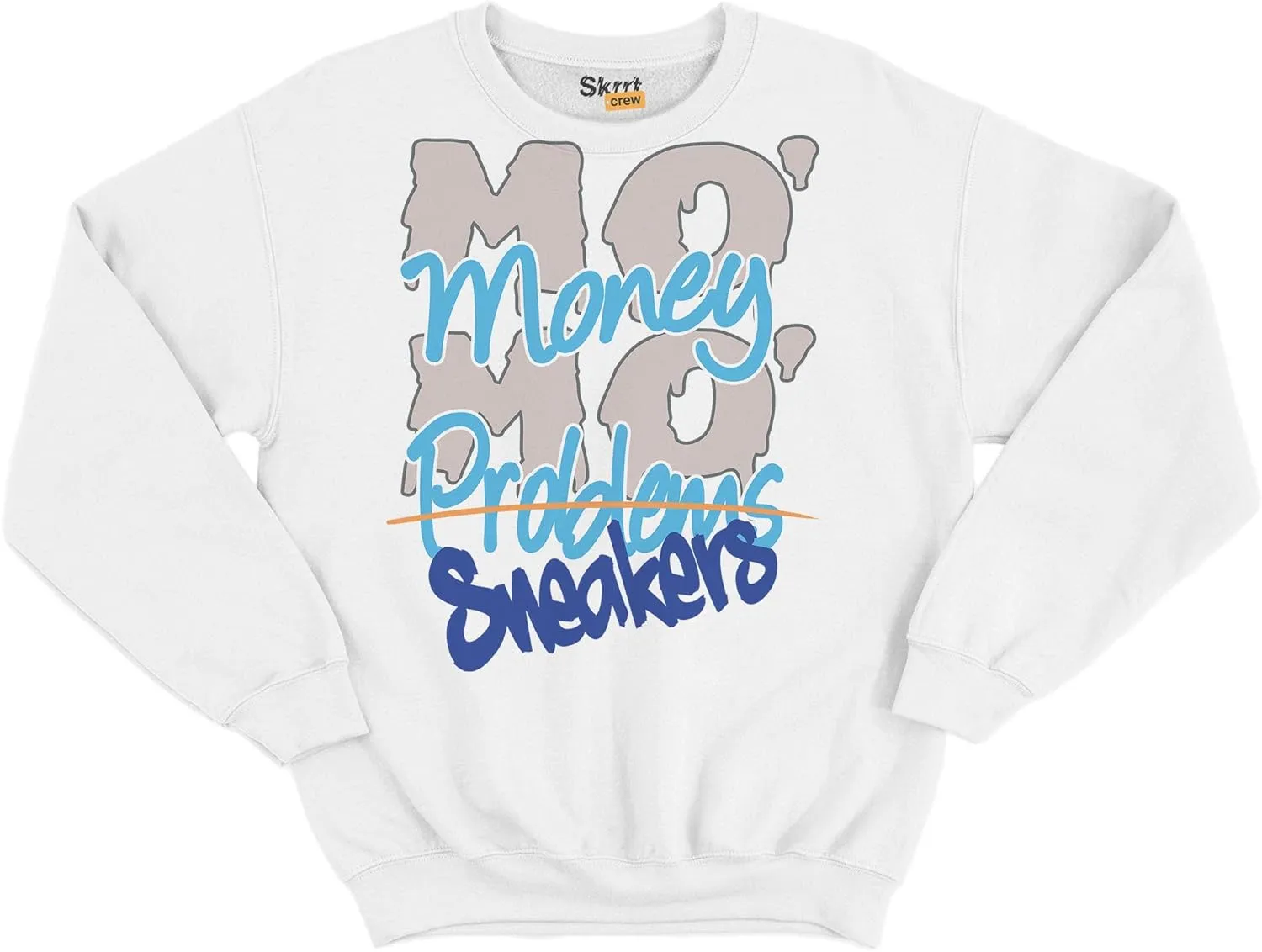 MO Money MO Sneakers Unisex Unisex Crew Neck Sweatshirt Match 1s High OG Prototype White XX-Large