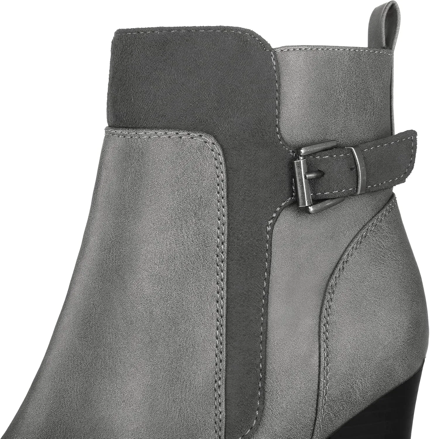 mysoft Women's Ankle Boots Chunky Stacked Heel Zipper Booties - Available in Wide Sizes