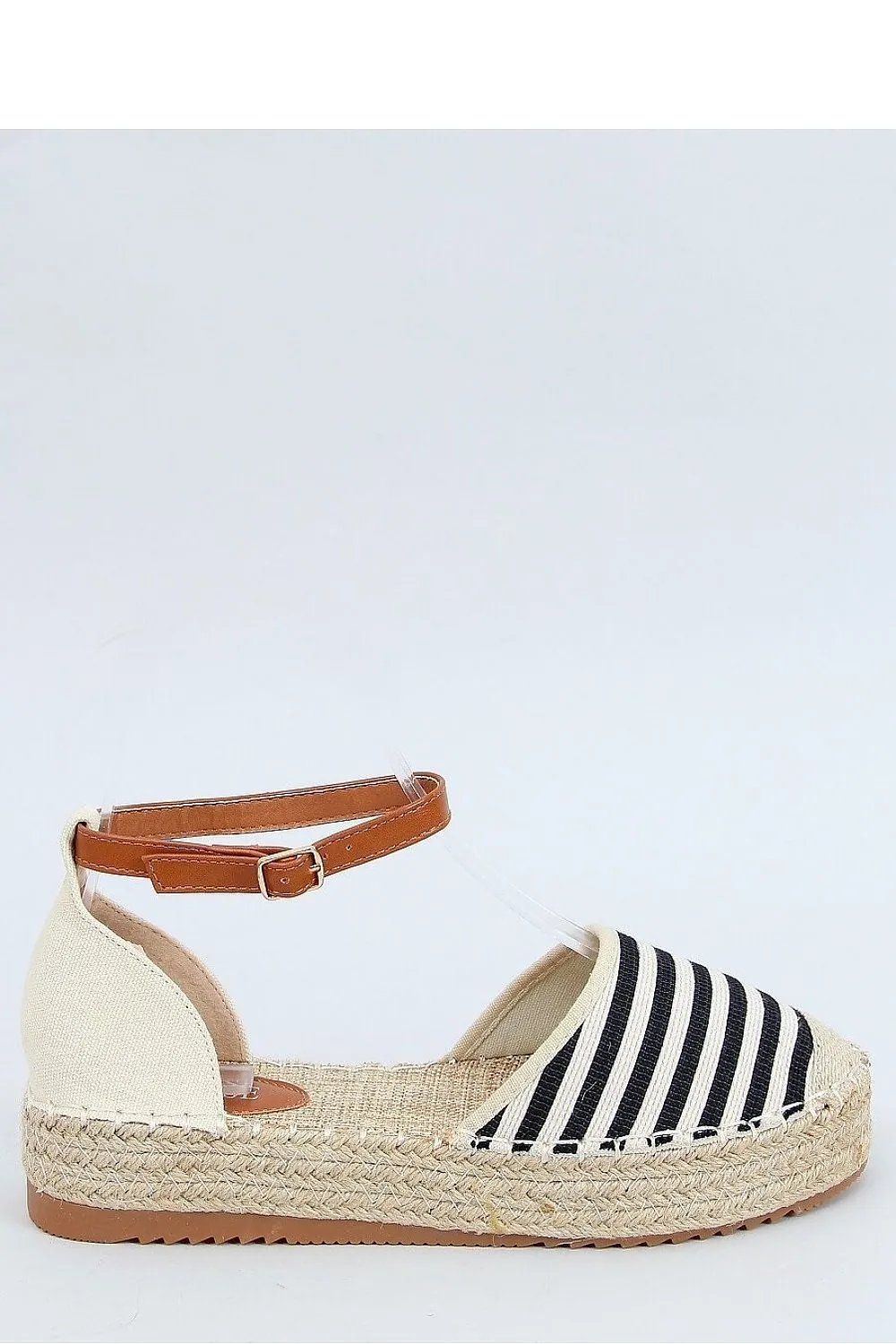 Nautical Stripe Flatform Espadrilles Jute Cap Toe & Topstitch Detail