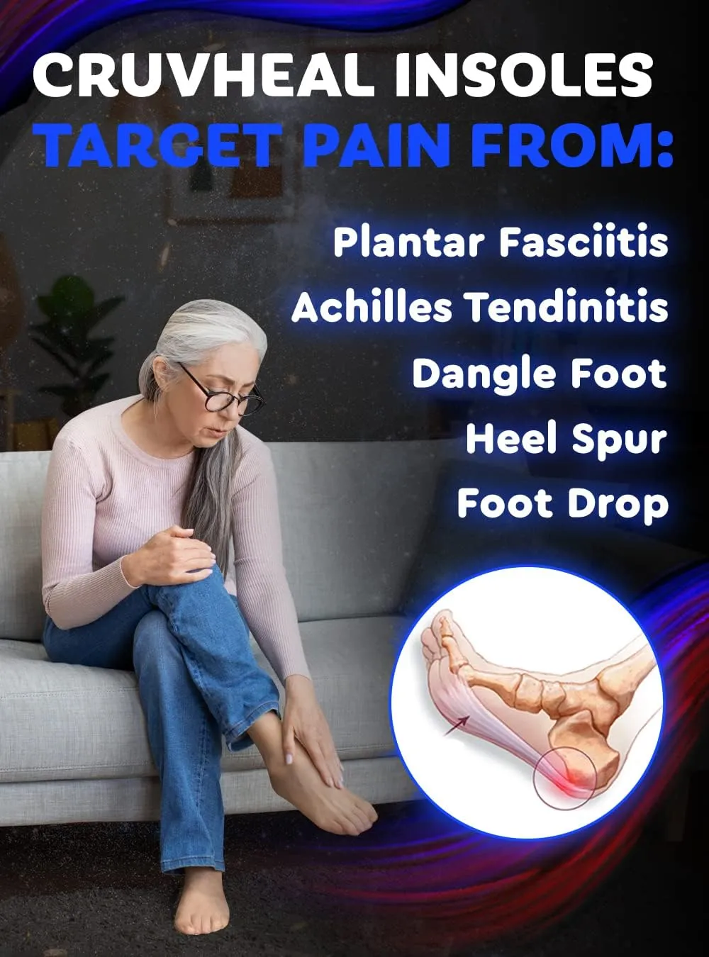 (New) Work Orthotic Insoles - Anti Fatigue Medium Arch Support Shoe Insert Men Women - for Plantar Fasciitis Flat Feet Leg - Relieve Foot Pain - Work Boot Insoles for Standing All Day [L, Universe]