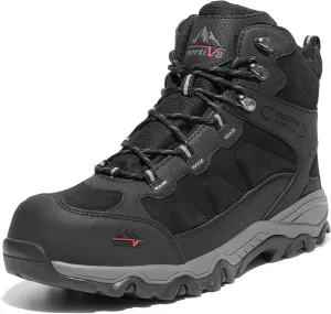NORTIV 8 Waterproof Steel Toe Boots for Men Slip Resistant Safety Industrial Boots