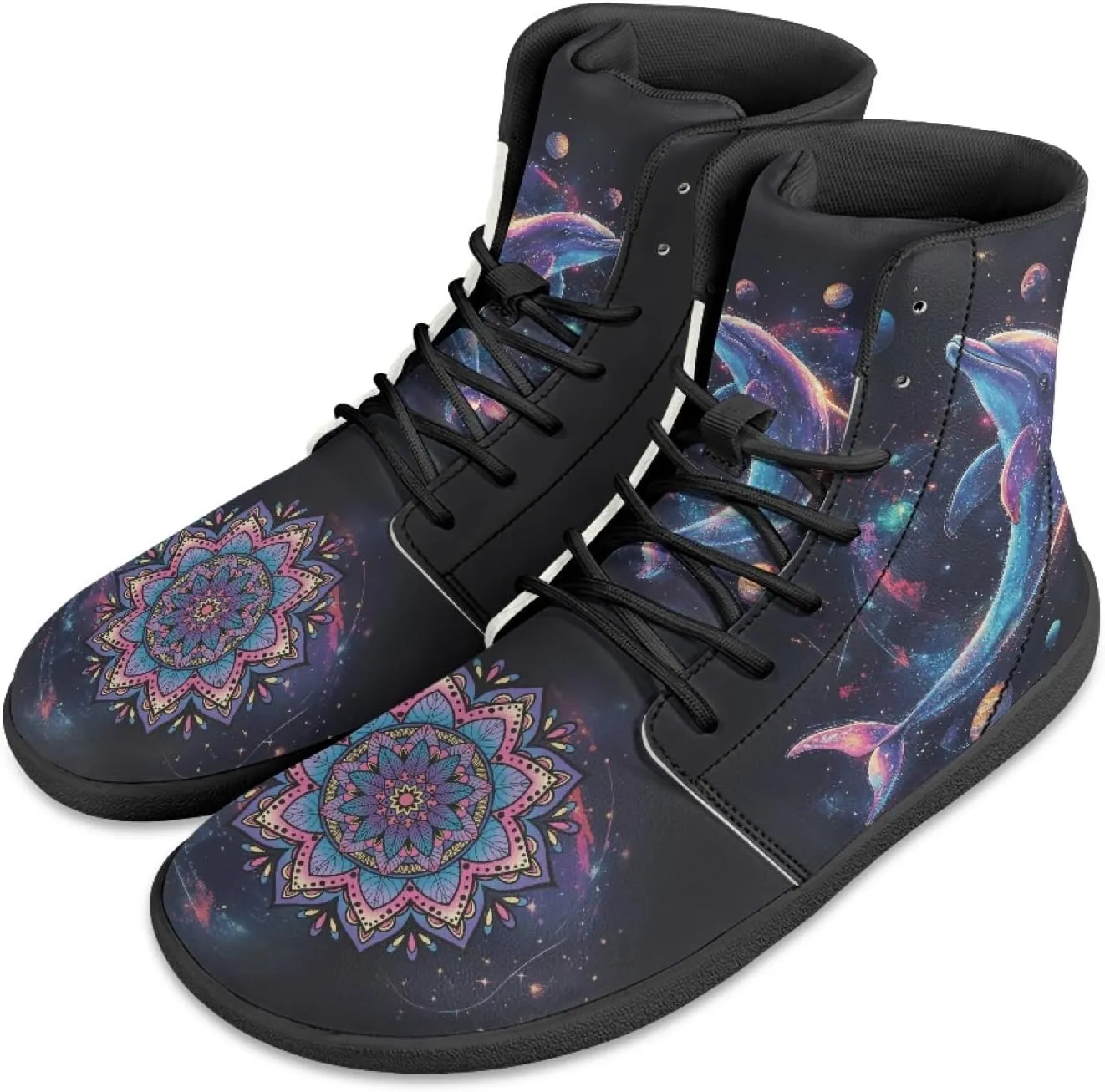 Novelty Barefoot Shoes Men's Women's PU Leather Zero Drop Sole Trail Running Flat Minimalist Sneakers Athletic Shoes