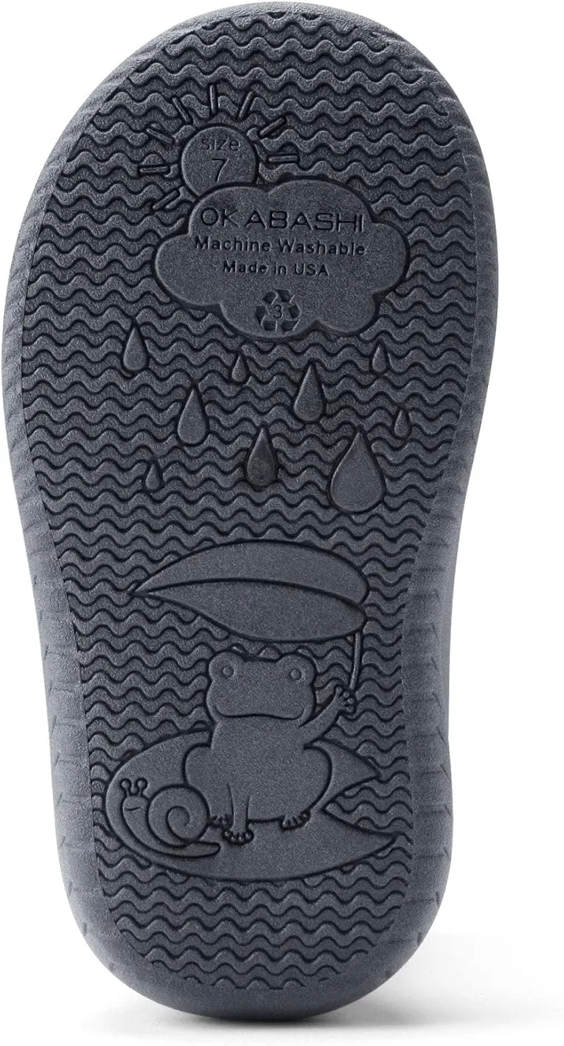 OKABASHI Kid's Kendall Rain Boot | Waterproof Design | Machine Washable | Easy-On Handles | Latex Free | Sustainably Made in the USA