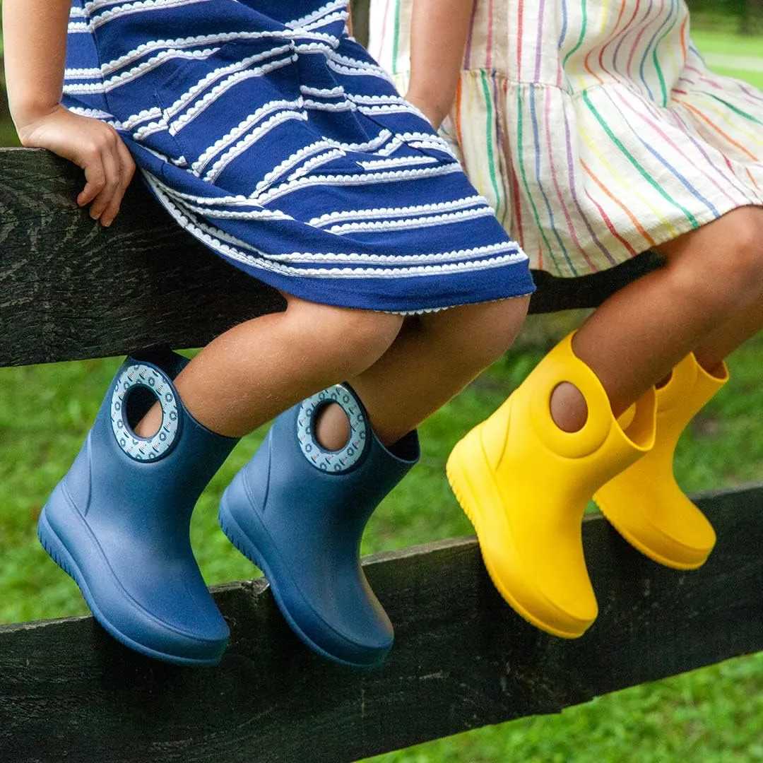 OKABASHI Kid's Kendall Rain Boot | Waterproof Design | Machine Washable | Easy-On Handles | Latex Free | Sustainably Made in the USA