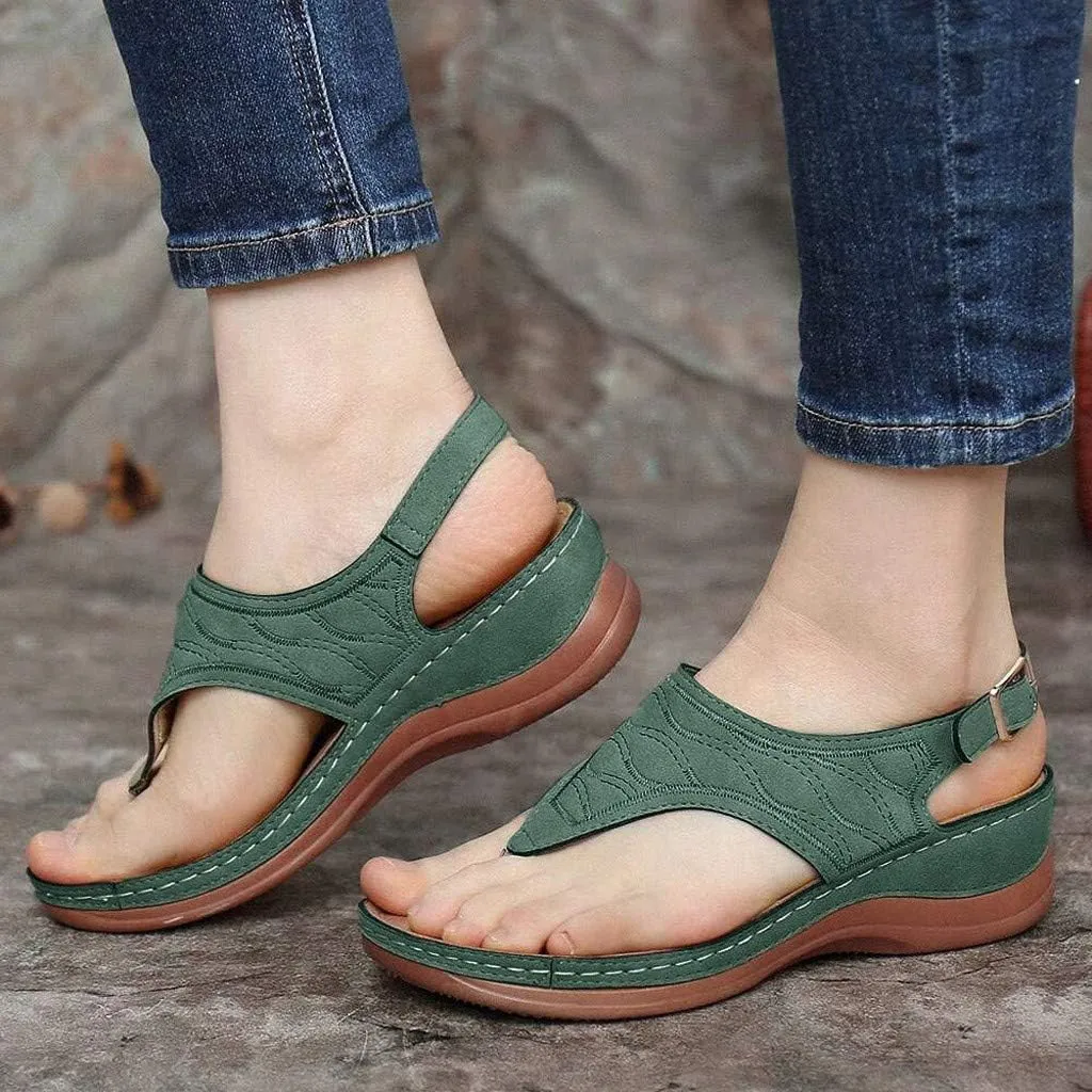 Orthopedic Sandals for Women Arch Support Ankle Strap Dressy Walking Sandals Open Toe Platform Wedge Beach Shoes