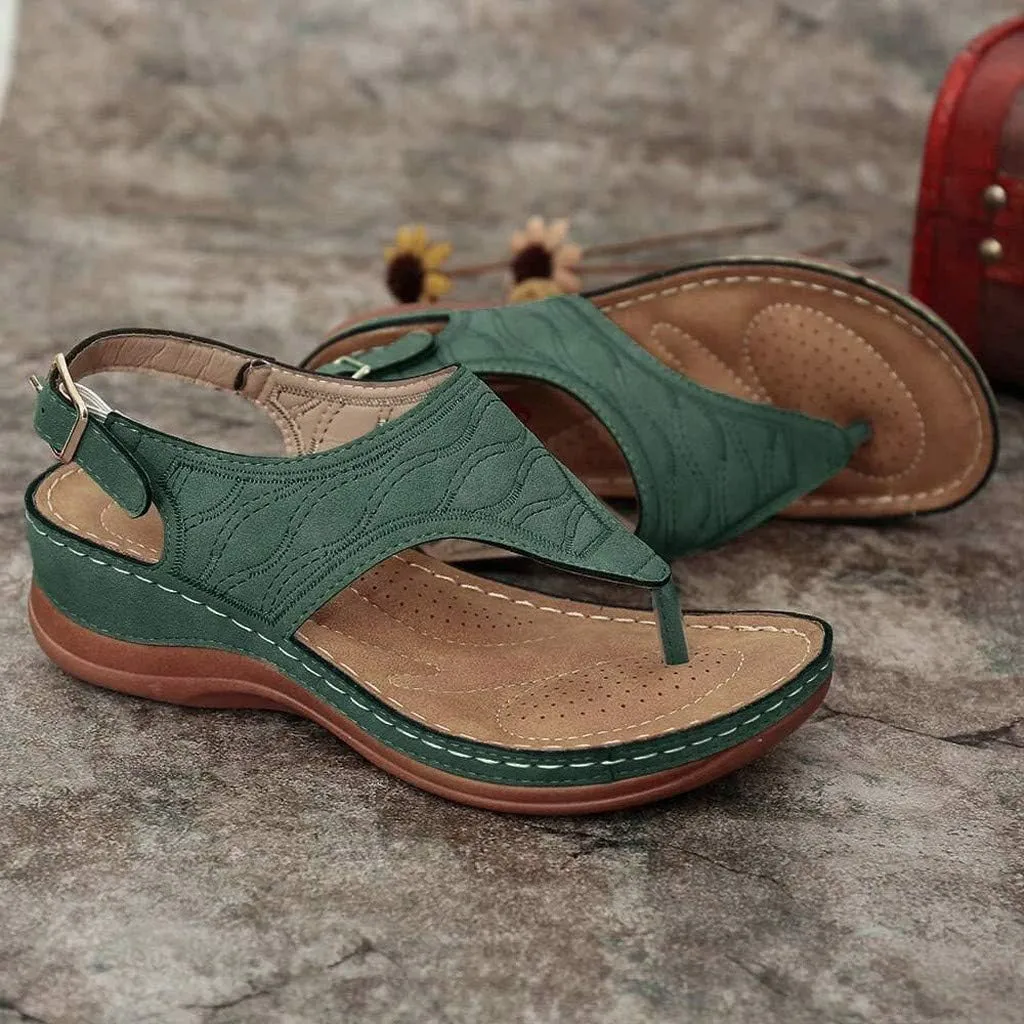 Orthopedic Sandals for Women Arch Support Ankle Strap Dressy Walking Sandals Open Toe Platform Wedge Beach Shoes