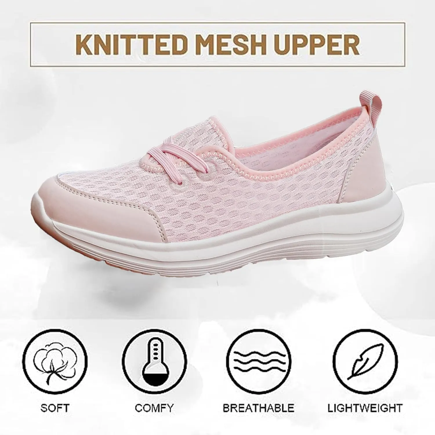 Orthopedic Shoes for Women Wide Width Women's Soft Sole Mesh Comfort Orthopedic Shoes Women Arch Support Orthotic Shoe Walking Slip On Diabetic Foam Sneaker Casual Comfortable Walking Sneakers