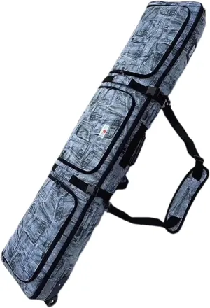 Padded Snowboard Bag with Wheels Double Rolling Ski Bag Foldable Wheeled Ski Bag Travel Bag for Single Snowboard and Snowboard Boots,Helmet,Clothes