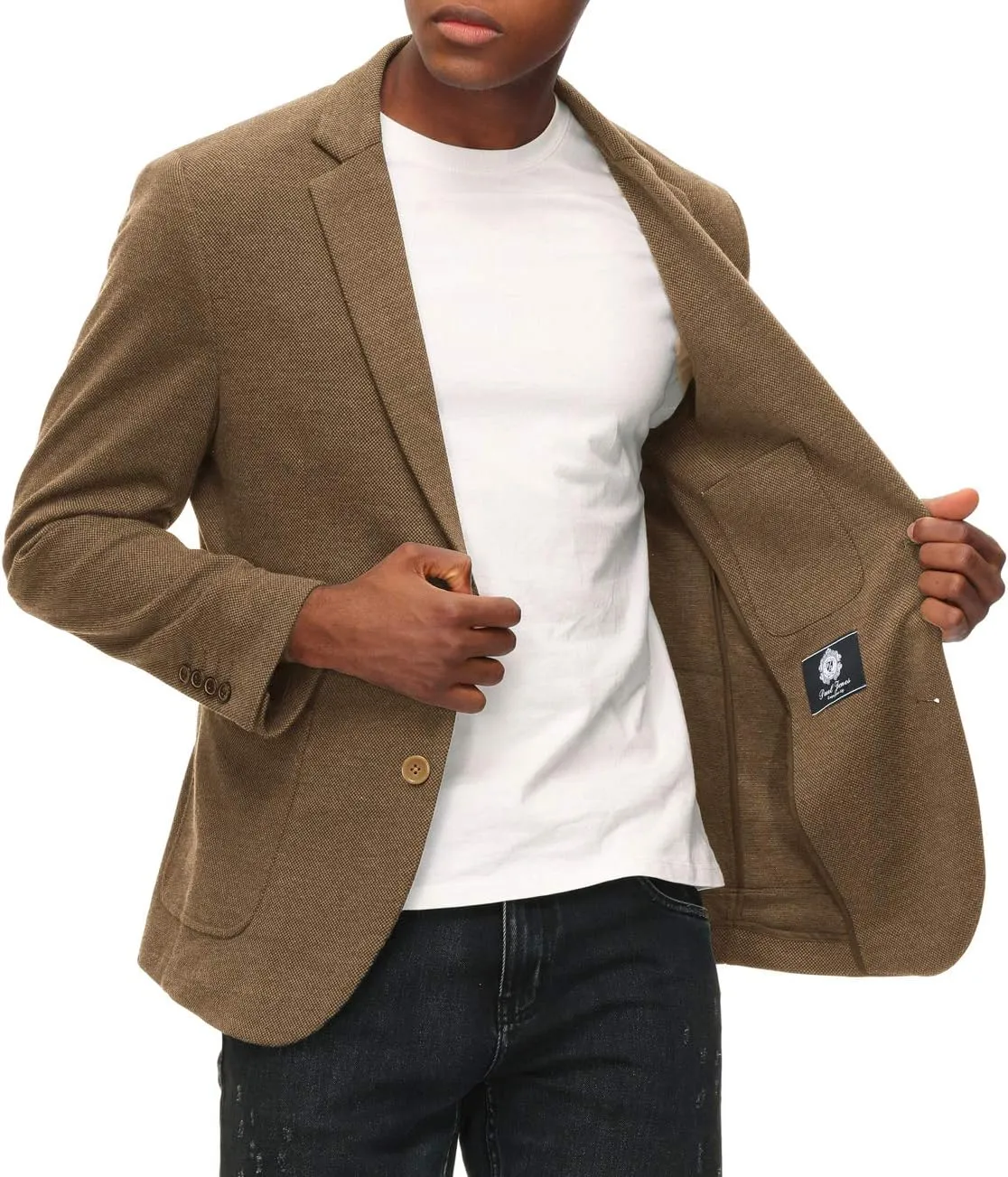 PJ PAUL JONES Men's Casual Knit Blazer Suit Jackets Two Button Lightweight Unlined Sport Coat