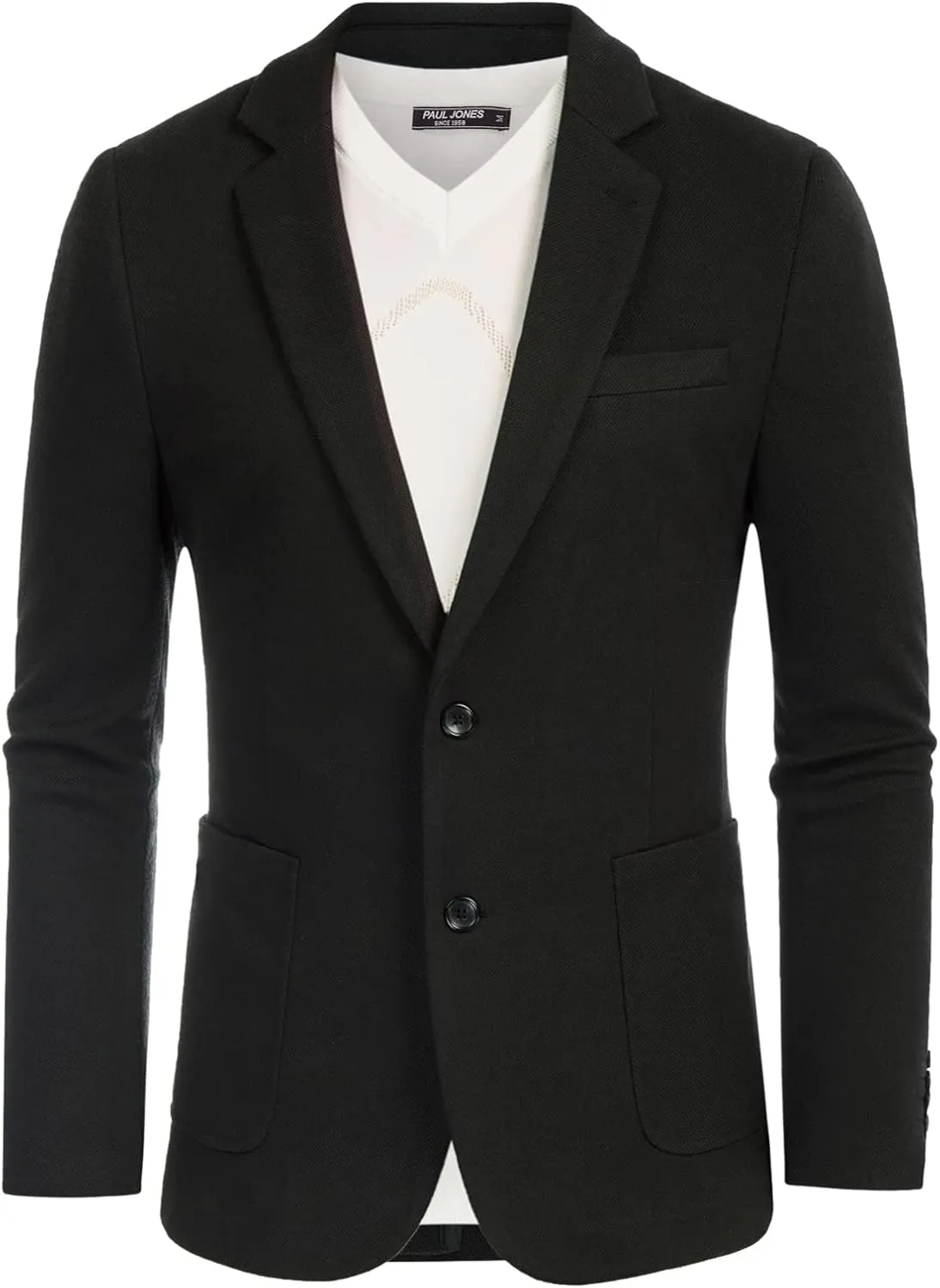 PJ PAUL JONES Men's Casual Knit Blazer Suit Jackets Two Button Lightweight Unlined Sport Coat