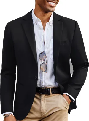 PJ PAUL JONES Mens Casual Sport Coats Wool Blend Blazer Jackets One Button Lightweight Business Suit Jackets