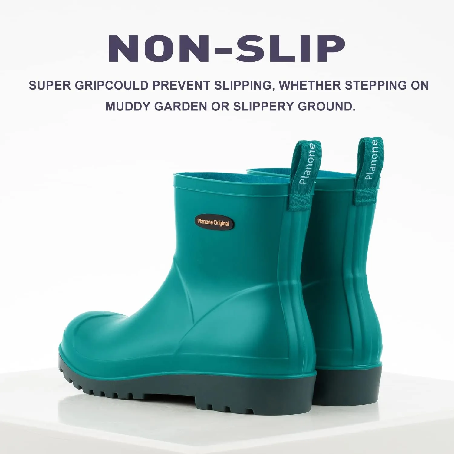 planone Short Rain Boots Women Fashion Waterproof Chelsea Boots for Women Matte Outdoor Garden Shoes Ankle Muck Boots for Ladies Non Slip Work Shoes Rubber Boots with Premium Comfort Insole