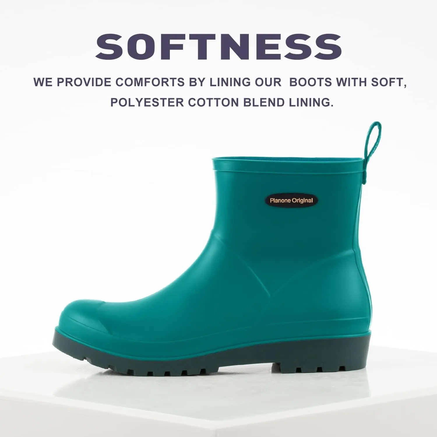 planone Short Rain Boots Women Fashion Waterproof Chelsea Boots for Women Matte Outdoor Garden Shoes Ankle Muck Boots for Ladies Non Slip Work Shoes Rubber Boots with Premium Comfort Insole