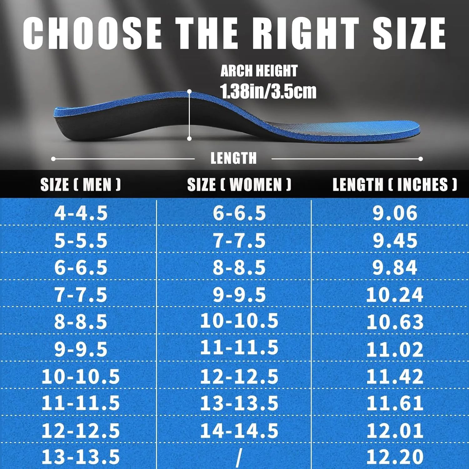 Plantar Fasciitis Insoles for Men & Women,Heavy Duty Orthotic Inserts with Arch Support for Plantar Fasciitis Relief,Foot Pain Relief,Comfort Insoles for Standing All Day,Sprot,Hiking