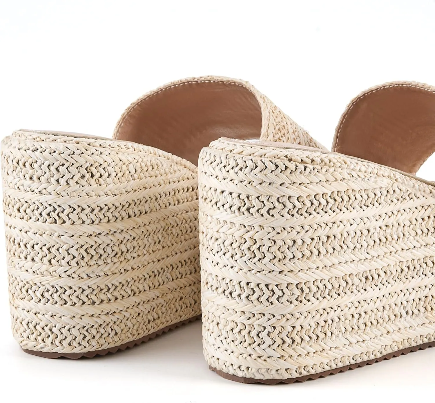 Platform Espadrilles for Women, Fashionable Woven Upper Open Toe Wedge Heels, Ideal for Summer Outdoor and Beach Wear