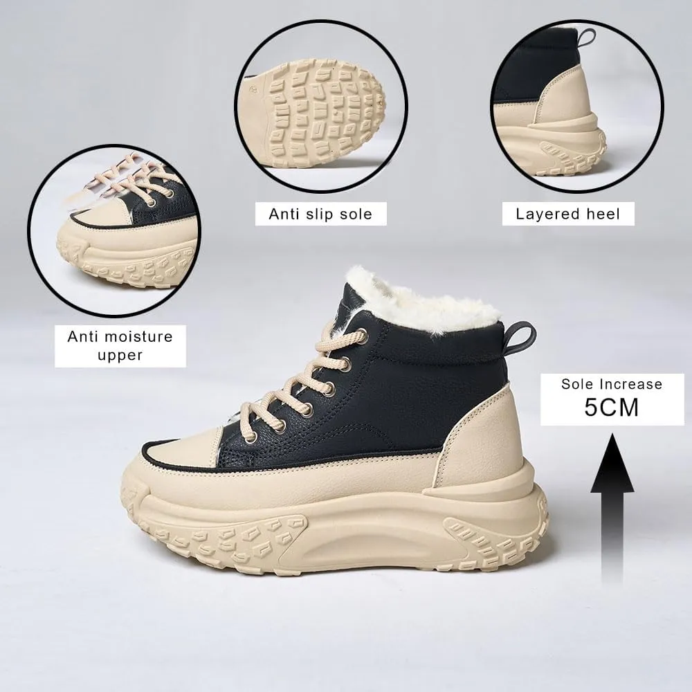 Platform Winter Shoes for Women,Warm Casual Sneakers,Lightweight Classic Snows Shoes