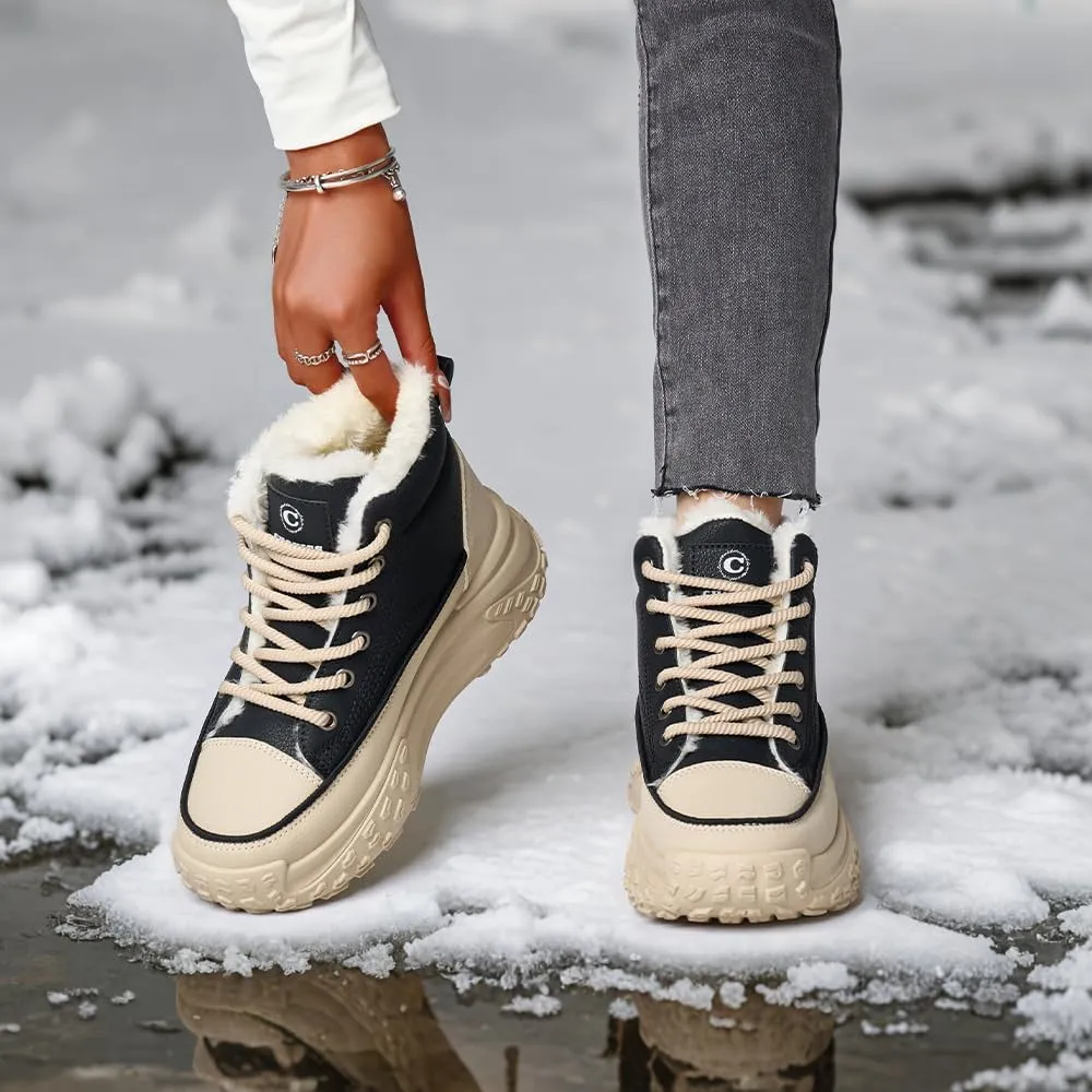 Platform Winter Shoes for Women,Warm Casual Sneakers,Lightweight Classic Snows Shoes