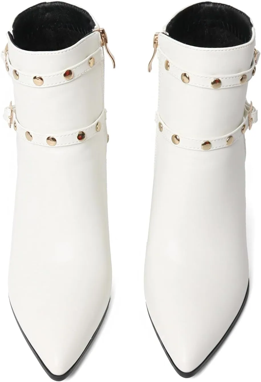 Pointed Toe Kitten Heel Boots For Women Black Booties For Women Rivets Ankle Boot Fashion Shoes