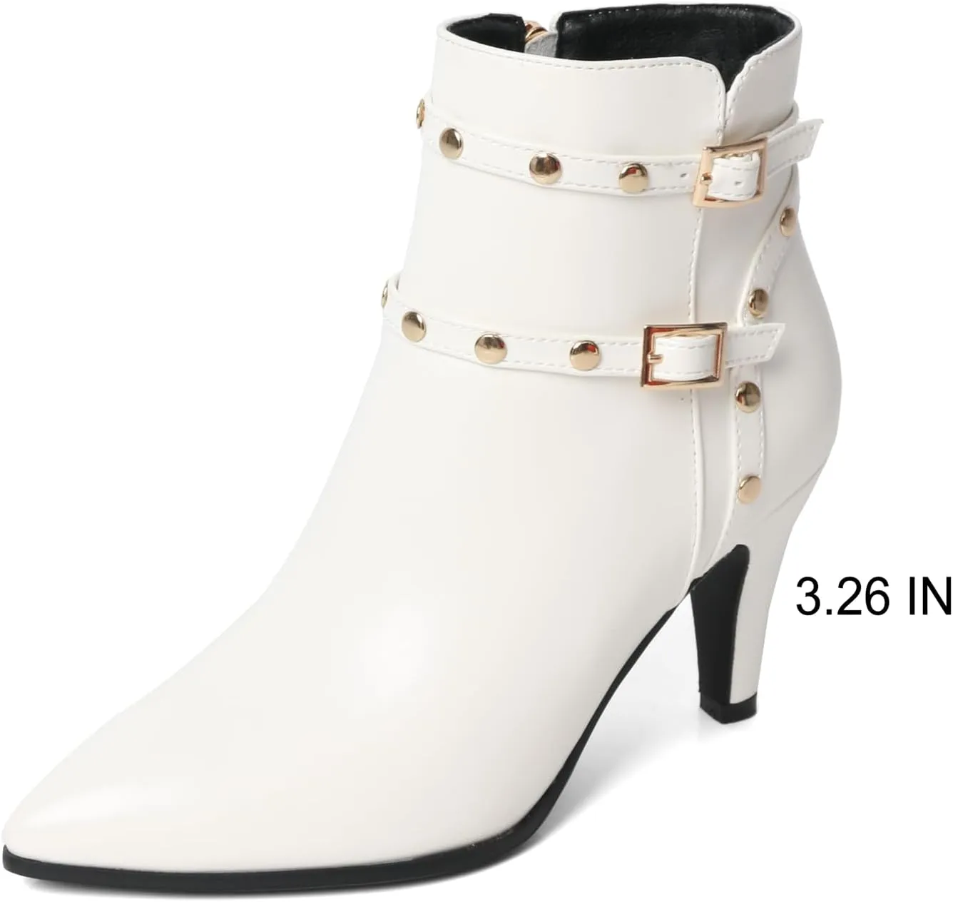 Pointed Toe Kitten Heel Boots For Women Black Booties For Women Rivets Ankle Boot Fashion Shoes