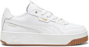PUMA Womens Carina Street Lux Lace Up Sneakers Shoes Casual - White - Size 9 M