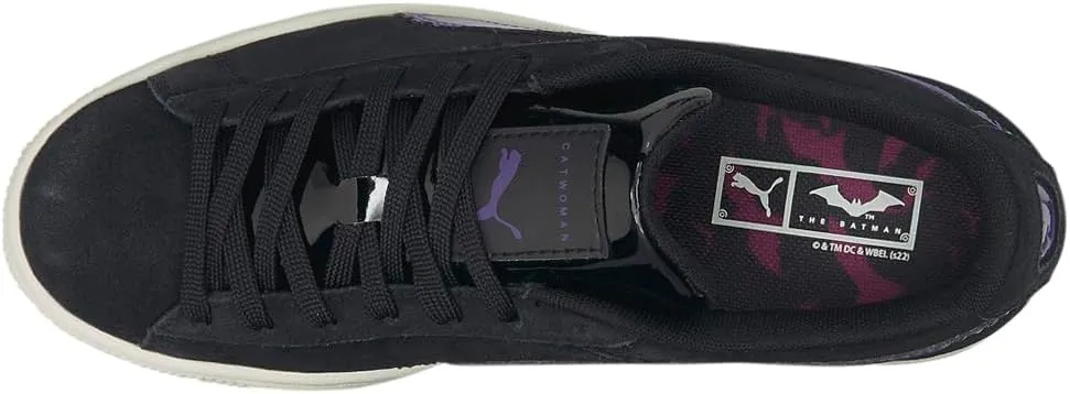Puma Womens Suede Classic Cat Woman Lace Up Sneakers Shoes Casual - Black, Purple