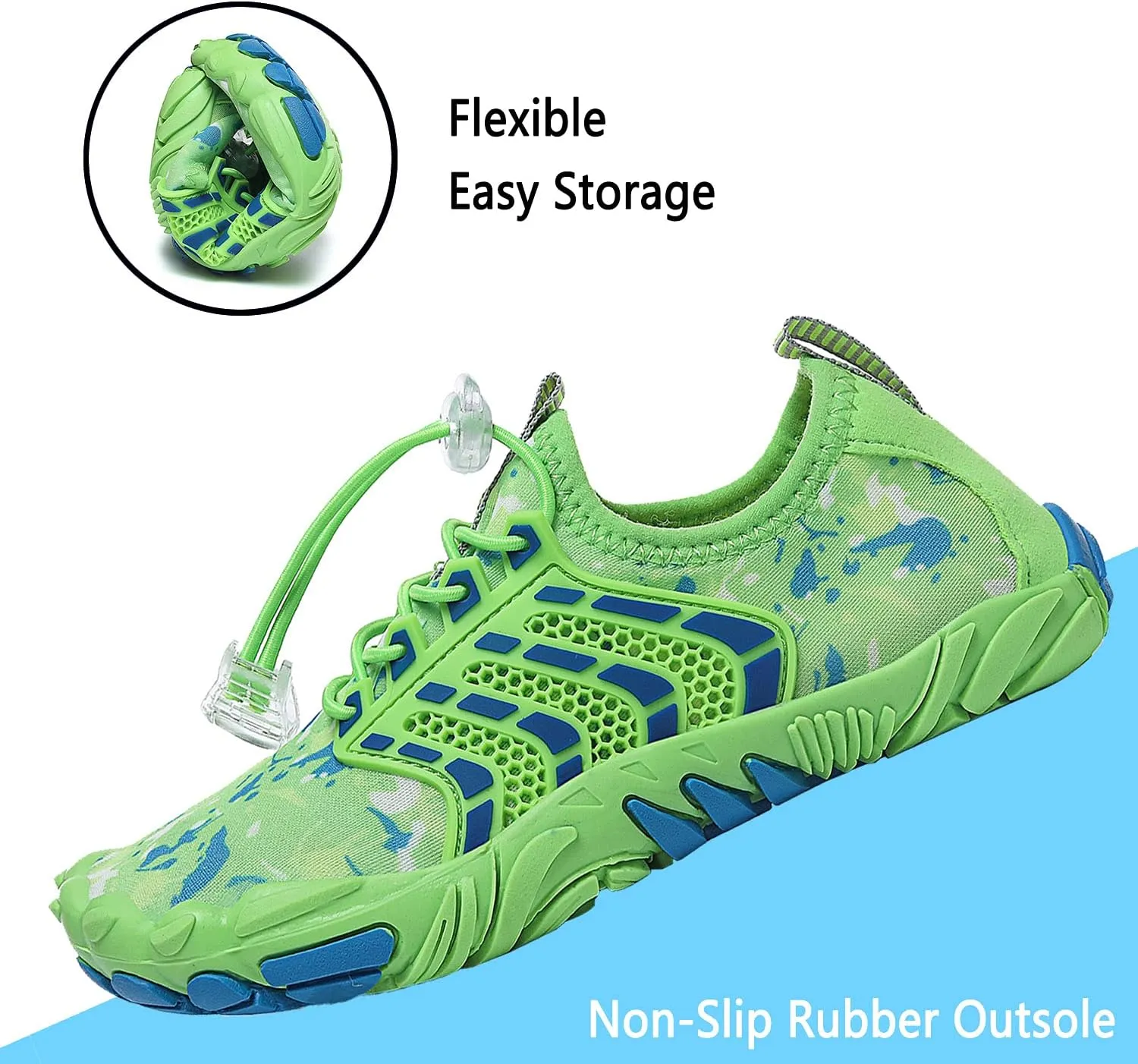 Quickshark Kids Water Shoes Boys Girls Barefoot Aqua Socks Outdoor Indoor Quick Dry Sandals Lightweight Slip On Walking Sneakers for Beach Pool Swim (Little Kid/Big Kid)