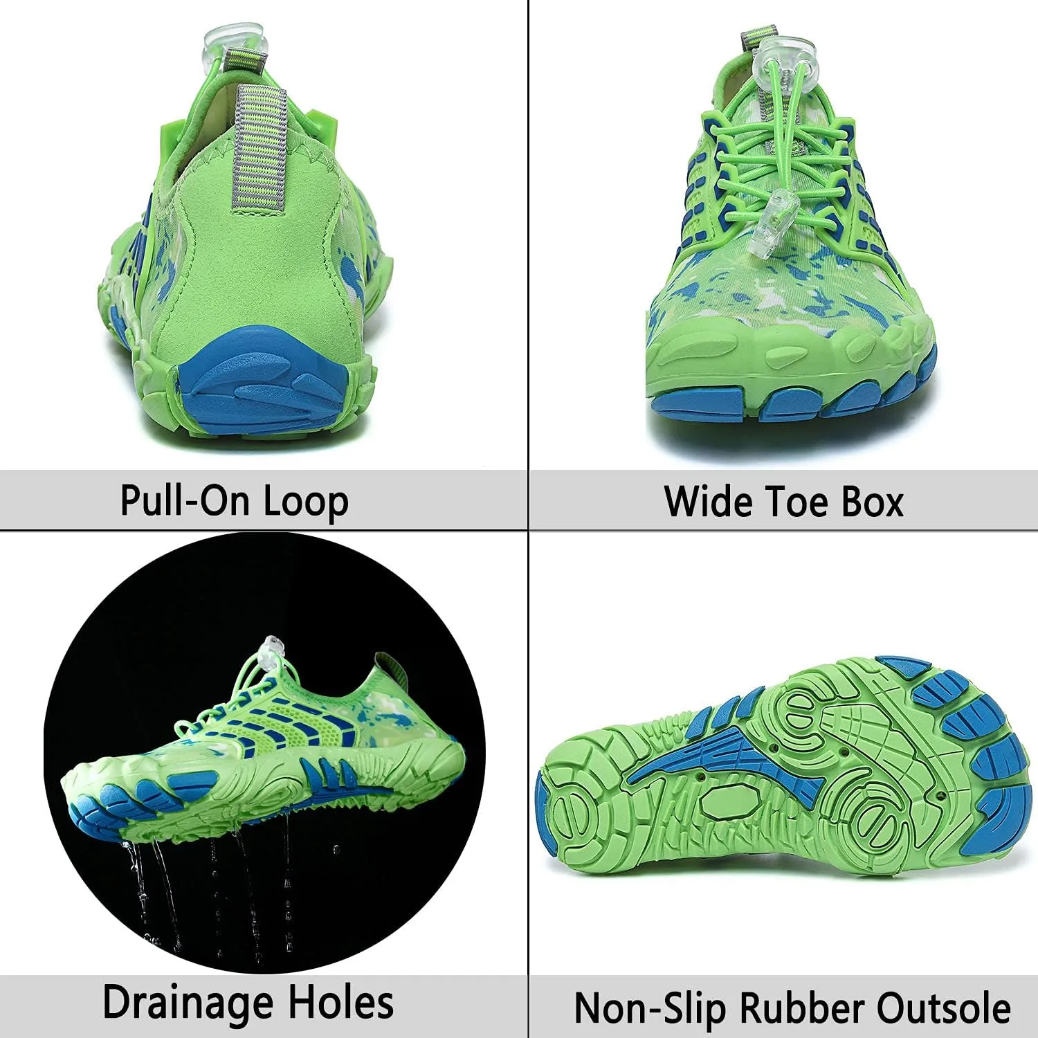 Quickshark Kids Water Shoes Boys Girls Barefoot Aqua Socks Outdoor Indoor Quick Dry Sandals Lightweight Slip On Walking Sneakers for Beach Pool Swim (Little Kid/Big Kid)