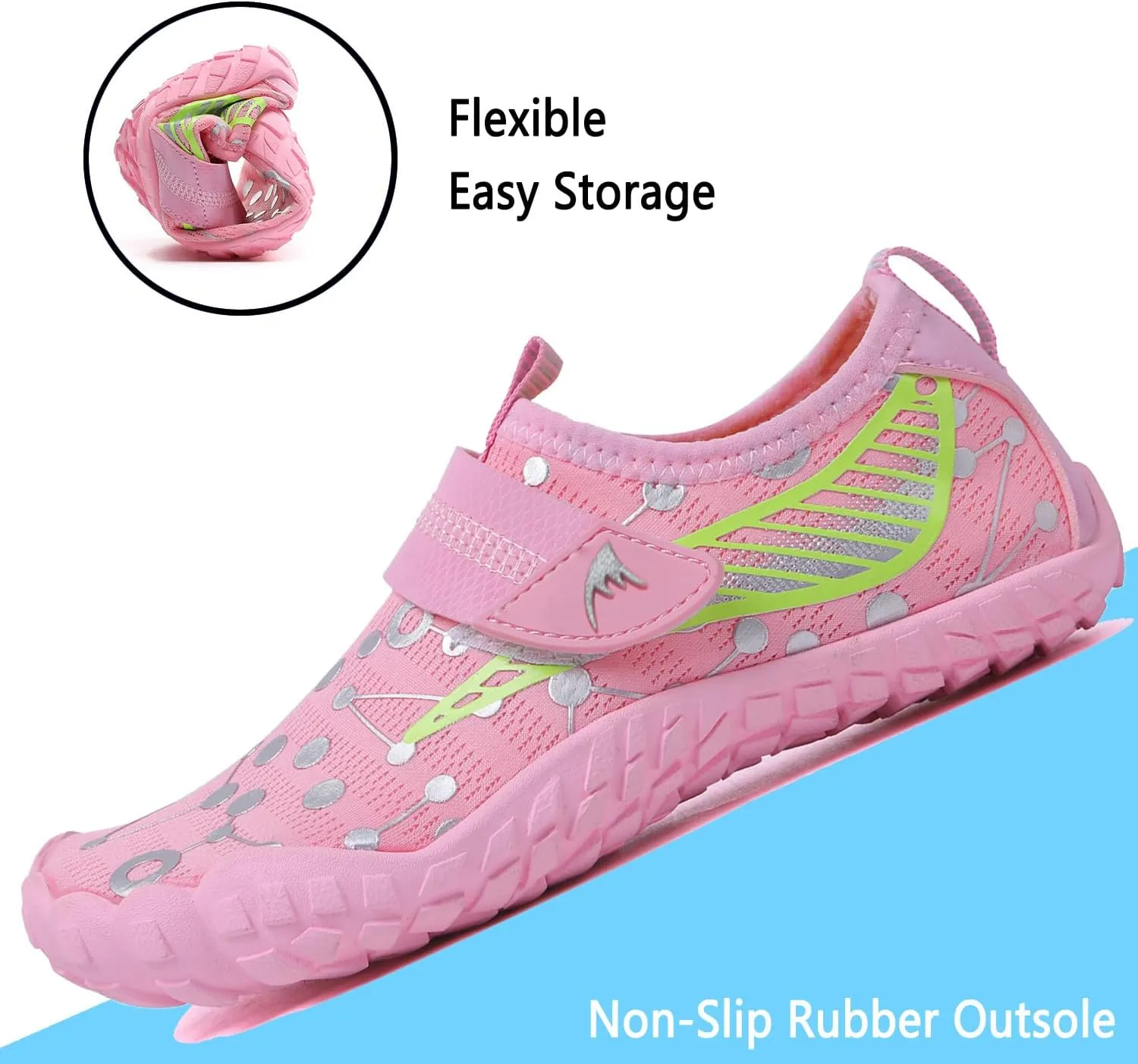 Quickshark Kids Water Shoes Boys Girls Barefoot Aqua Socks Outdoor Indoor Quick Dry Sandals Lightweight Slip On Walking Sneakers for Beach Pool Swim (Little Kid/Big Kid)